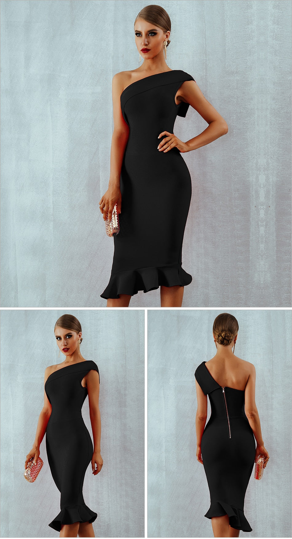 Women's One Shoulder Sleeveless Dress