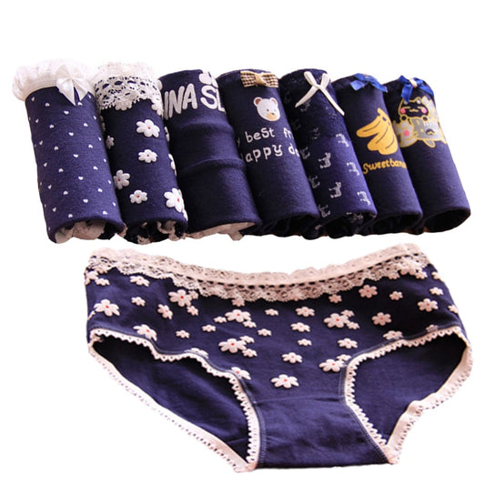 7 Pcs/lot Underwear Women Panties Lace Briefs Sexy Lingeries