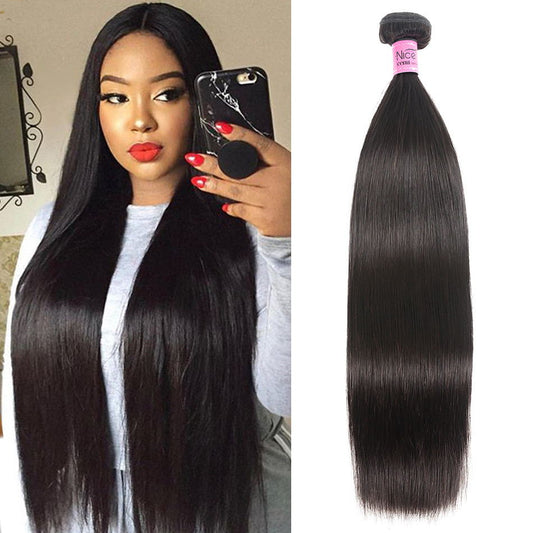 Straight Malaysian 100% Human Hair Bundles Natural Color