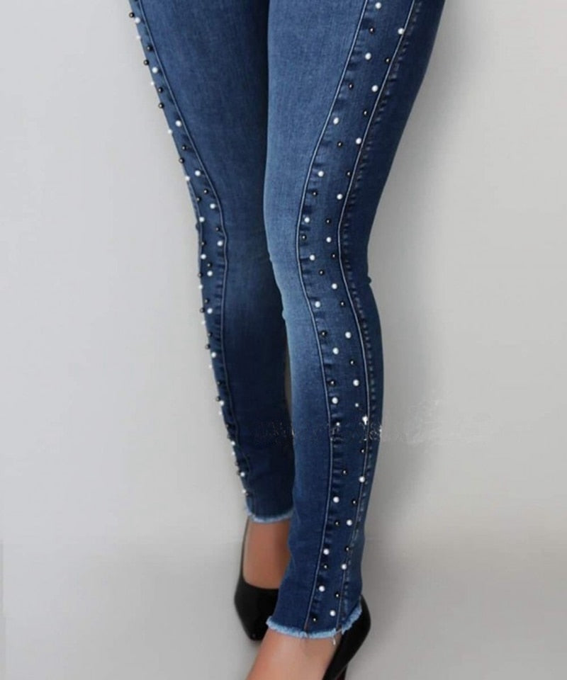 Women high waist jeans Slim Skinny Elastic Denim jeans