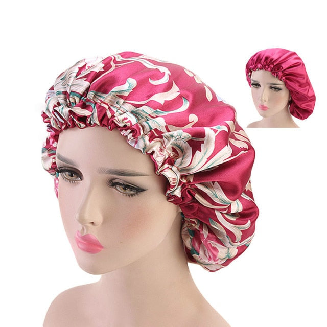 Women Night Sleep Cap Satin Lining Soft Extra Large Head Wear