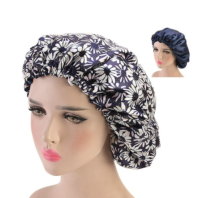 Women Night Sleep Cap Satin Lining Soft Extra Large Head Wear