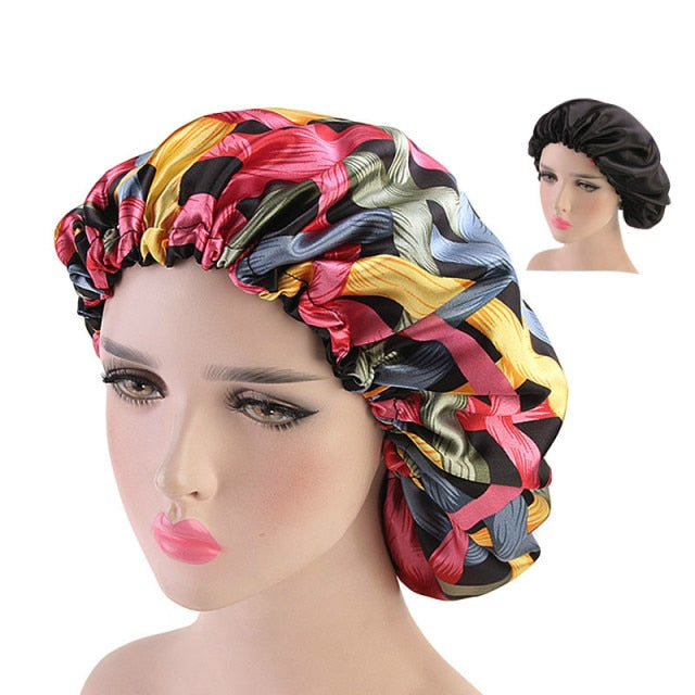 Women Night Sleep Cap Satin Lining Soft Extra Large Head Wear