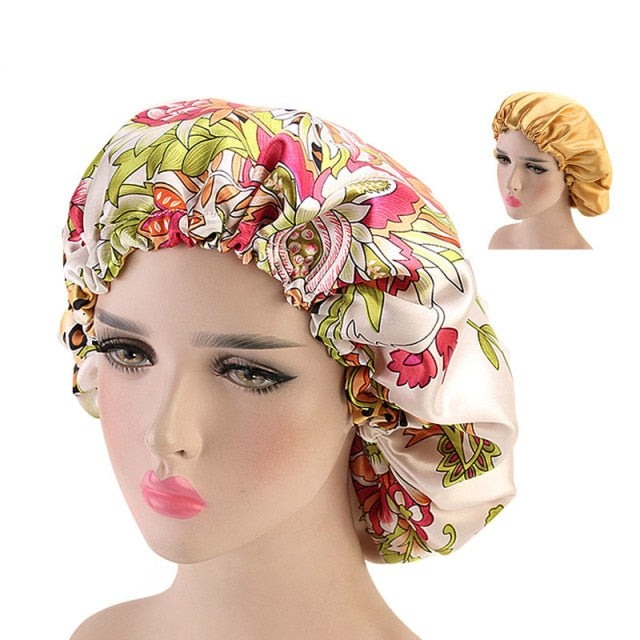 Women Night Sleep Cap Satin Lining Soft Extra Large Head Wear