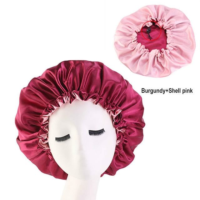 Women Night Sleep Cap Satin Lining Soft Extra Large Head Wear