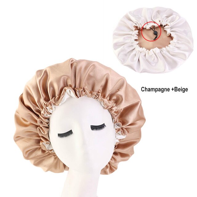 Women Night Sleep Cap Satin Lining Soft Extra Large Head Wear