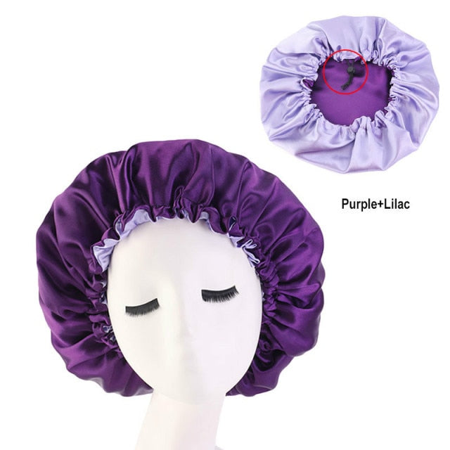 Women Night Sleep Cap Satin Lining Soft Extra Large Head Wear