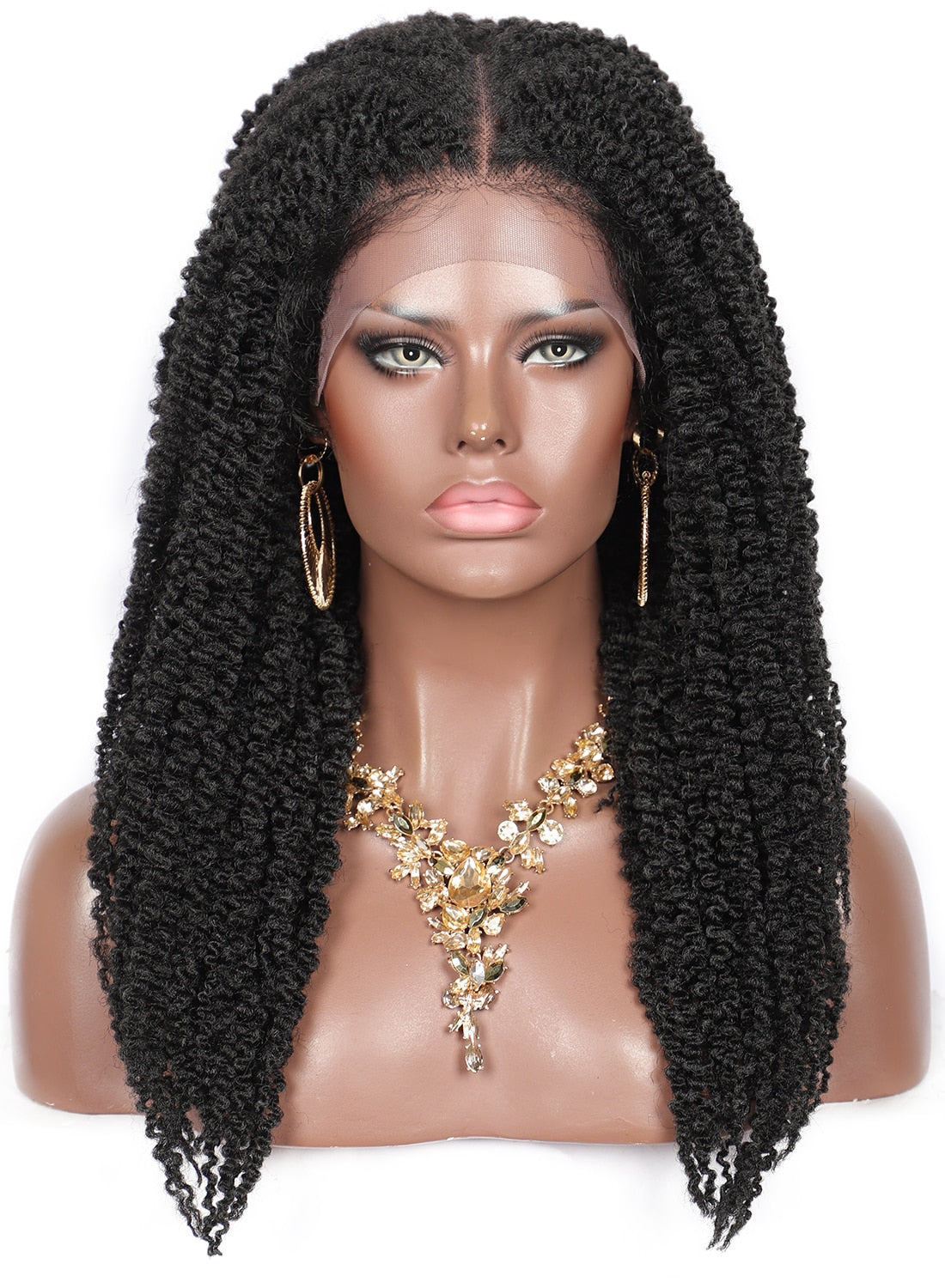 20 inches Synthetic Lace Front Wig Twisted Wig with Baby Hair