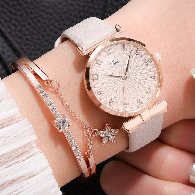 Women Magnetic Watch Ladies Sports Dress Pink Dial Wrist Watches