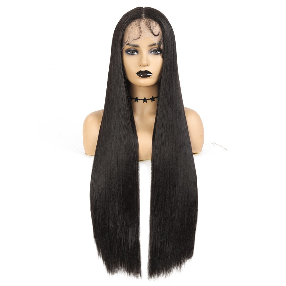 Long Straight Synthetic Lace Frontal Wig