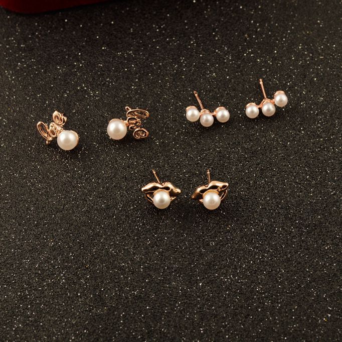 36 Pairs/lot Cute Simulated Pearl Earrings Wholesale