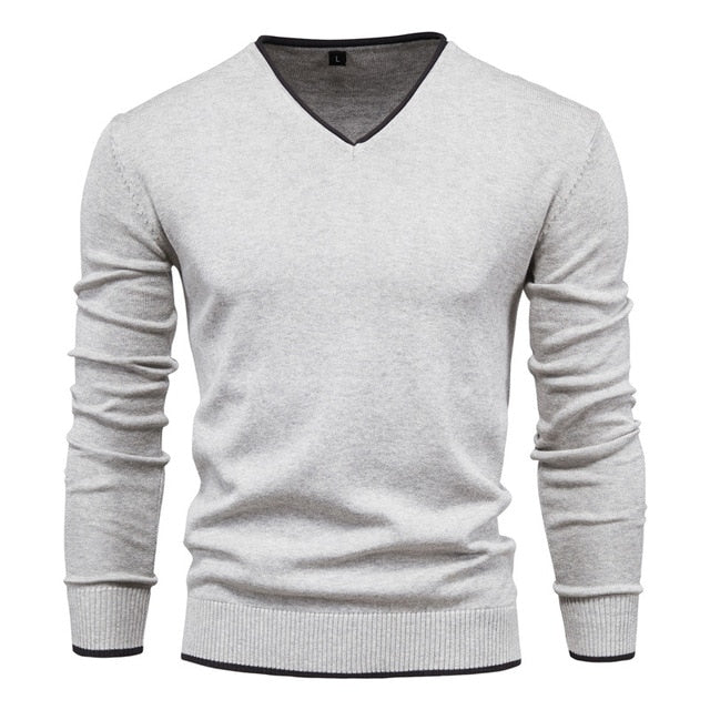 Men's Sweater Solid Color Long Sleeves