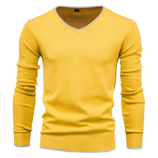 Men's Sweater Solid Color Long Sleeves