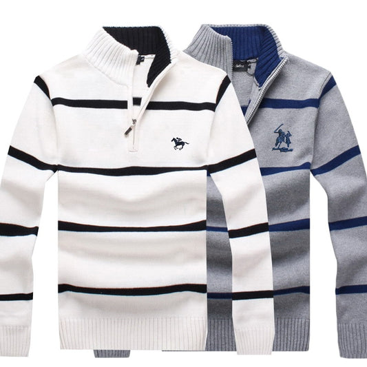 Men's Striped Sweaters coat Pullovers Male Thick Sweaters