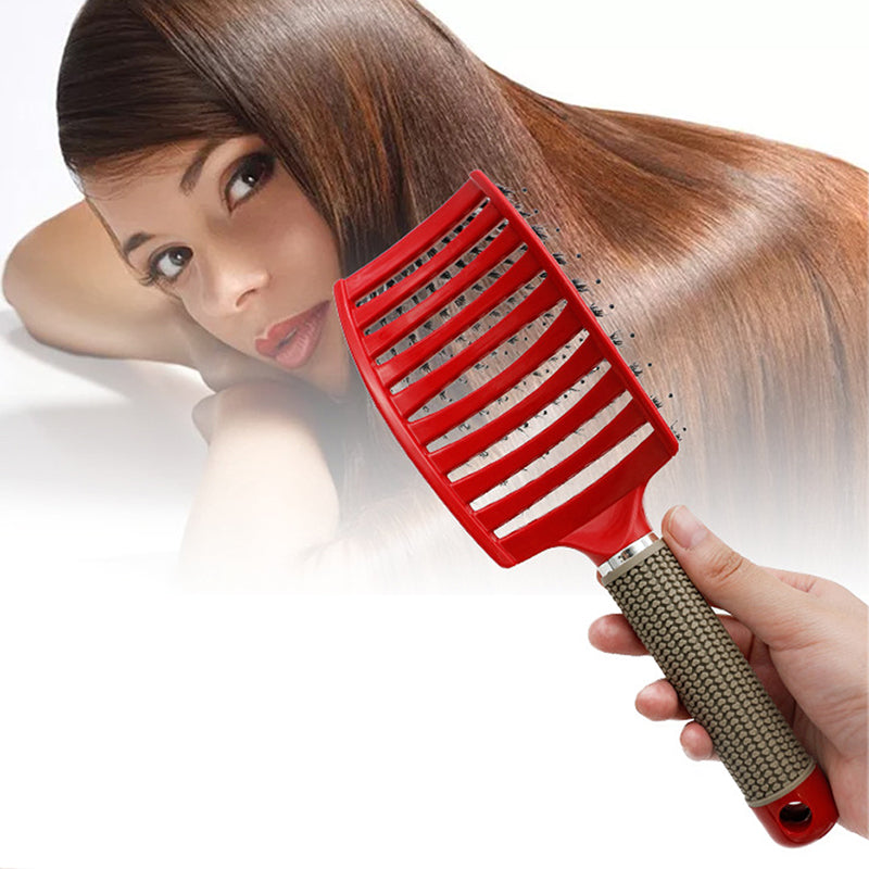 Scalp Massage Comb Nylon Hairbrush Wet Curly Detangle Hair Brush for Salon