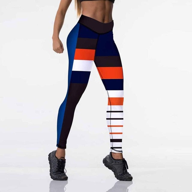 High Waist Elasticity Women Digital Printed Leggings Push Up Strength Pants