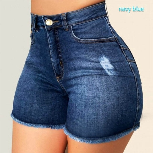 Women Fashion Sexy Push Up Skinny Slim Denim Shorts Jeans