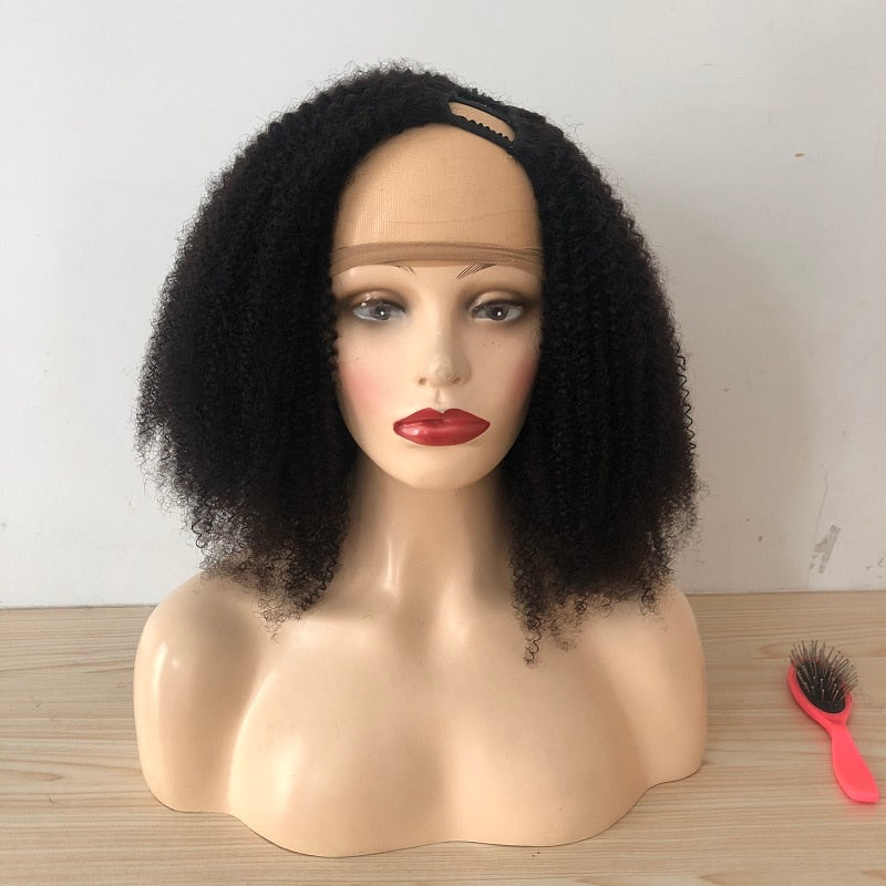 U Part Wig Afro Kinky Curly Wigs Human Hair Brazilian Remy