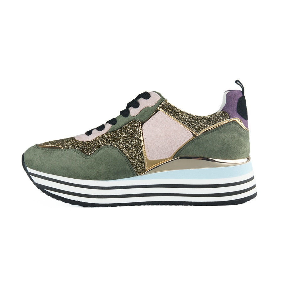 casual luxury designer sneakers with glitter women fashionable shoes
