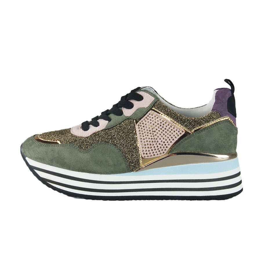 casual luxury designer sneakers with glitter women fashionable shoes