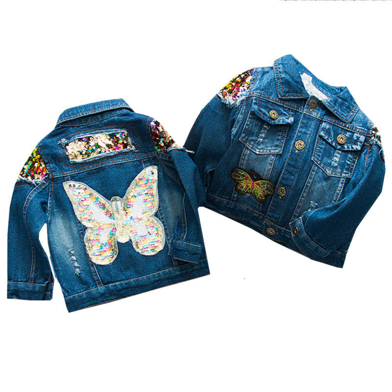 Girls Denim Jacket Cardigan Coat