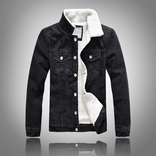 Men's Denim Jacket Warm Winter Casual Jacket Fashion Jean Coat