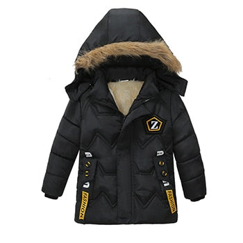 Boys Jacket Hooded Leisure Thicken Cotton