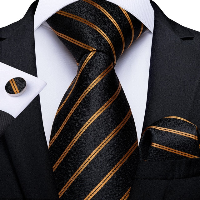 High Quality Wedding Tie For Men Hanky Cufflink Silk Tie Set