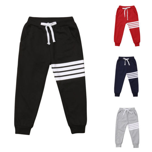 Casual Kids Boy Girl Cotton  Striped Harem Long Pants