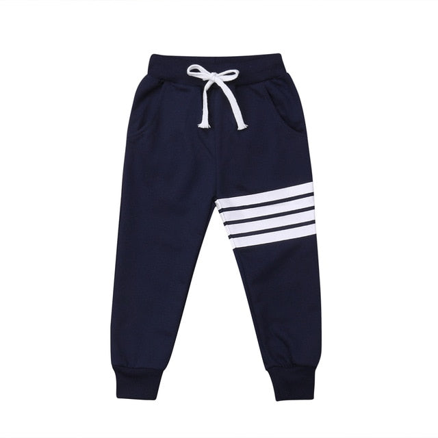 Casual Kids Boy Girl Cotton  Striped Harem Long Pants