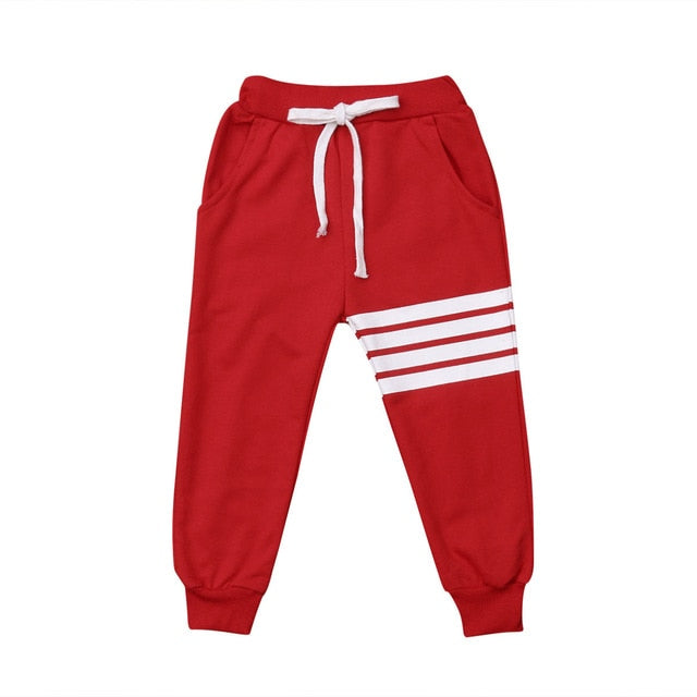 Casual Kids Boy Girl Cotton  Striped Harem Long Pants