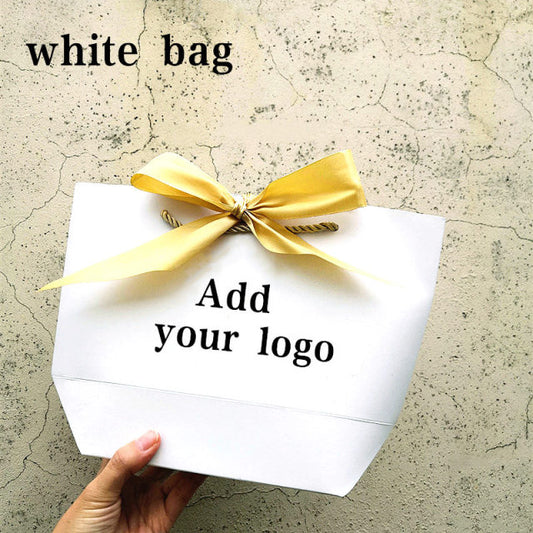 100pcs Customizable logo gift bag box kraft paper bags