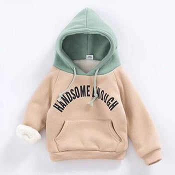 Winter Boys Hoodies Handsome Keep Warm Hooded Casual Kids Sweater