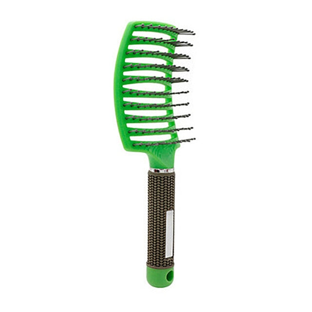 Scalp Massage Comb Nylon Hairbrush Wet Curly Detangle Hair Brush for Salon