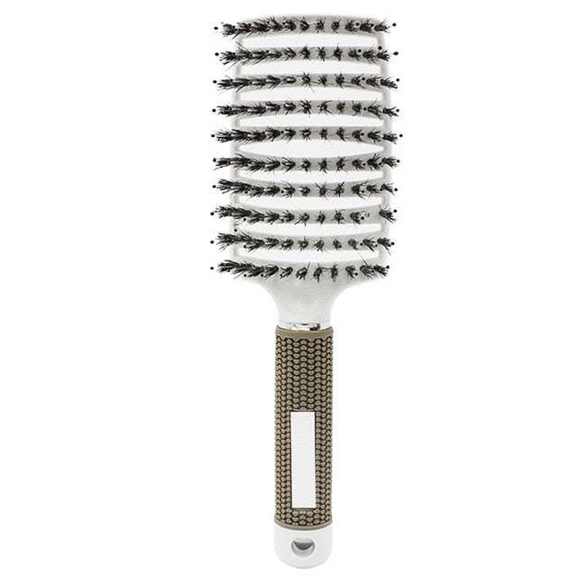 Scalp Massage Comb Nylon Hairbrush Wet Curly Detangle Hair Brush for Salon