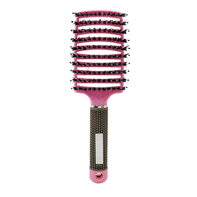 Scalp Massage Comb Nylon Hairbrush Wet Curly Detangle Hair Brush for Salon