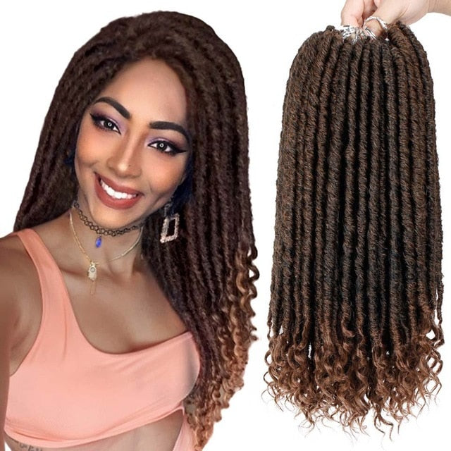 Synthetic Goddess Faux Locs Curly Crochet Hair