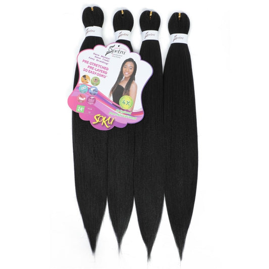 Pre Stretched EZ Braid Yaki Straight Synthetic Hair Extensions Ombre Crochet  Box Braids Hair