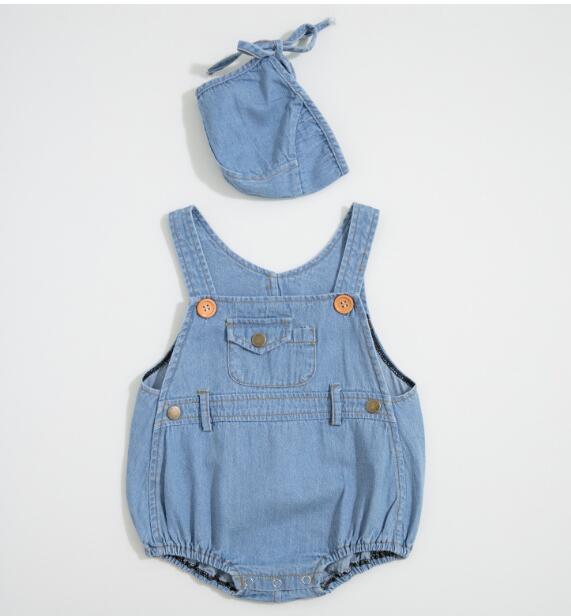 Kid Cotton Flexible Hole Denim Costume Infant Jumpsuit