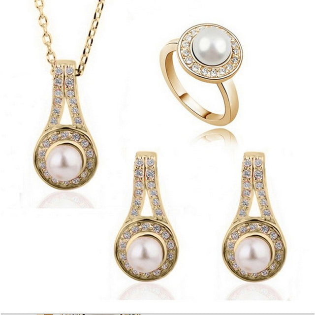 Fashion simulated pearl Jewelry Set For Women