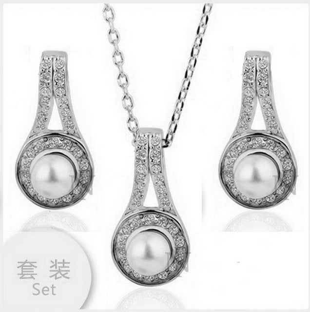 Fashion simulated pearl Jewelry Set For Women