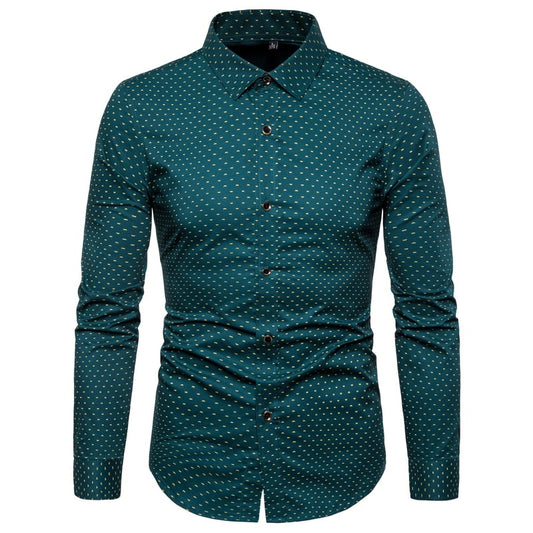 Men Dress Shirts Cotton High Quality Long Sleeve Slim Fit