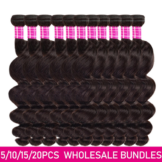 20Pcs Loose wave Hair Bundles Virgin Human Hair Extensions Brazilian