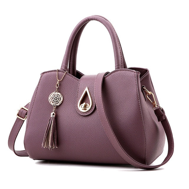 Women Simple temperament handbag tassel Crossbody Bags Shoulder Bags