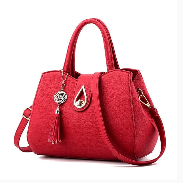Women Simple temperament handbag tassel Crossbody Bags Shoulder Bags