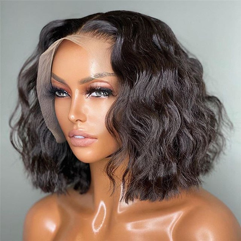 13x6 Deep Lace Front Wig with Baby Hair Body Wave Bob Brazilian Remy Hair