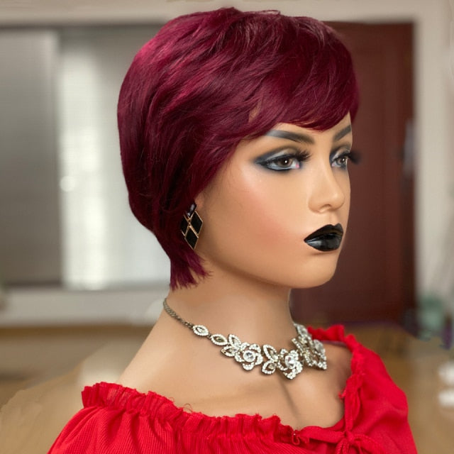 Short Pixie Cut Wig Straight Human Hair Wigs