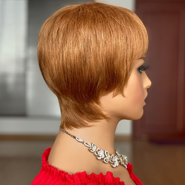 Short Pixie Cut Wig Straight Human Hair Wigs