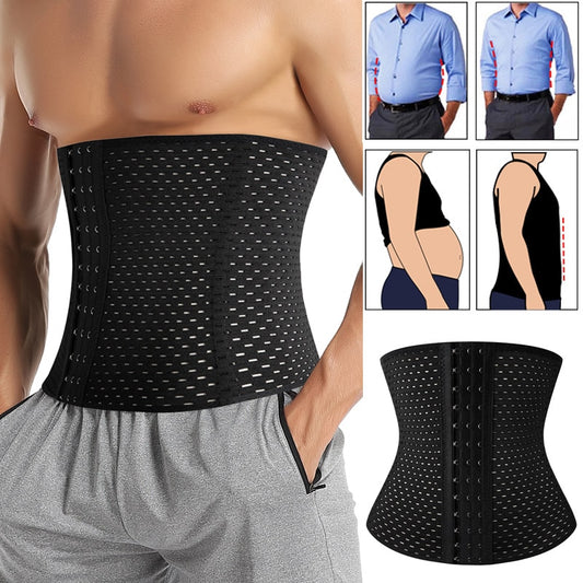 Men Slimming Body Shaper Waist Trainer Trimmer Belt Corset For Abdomen Belly Shapers