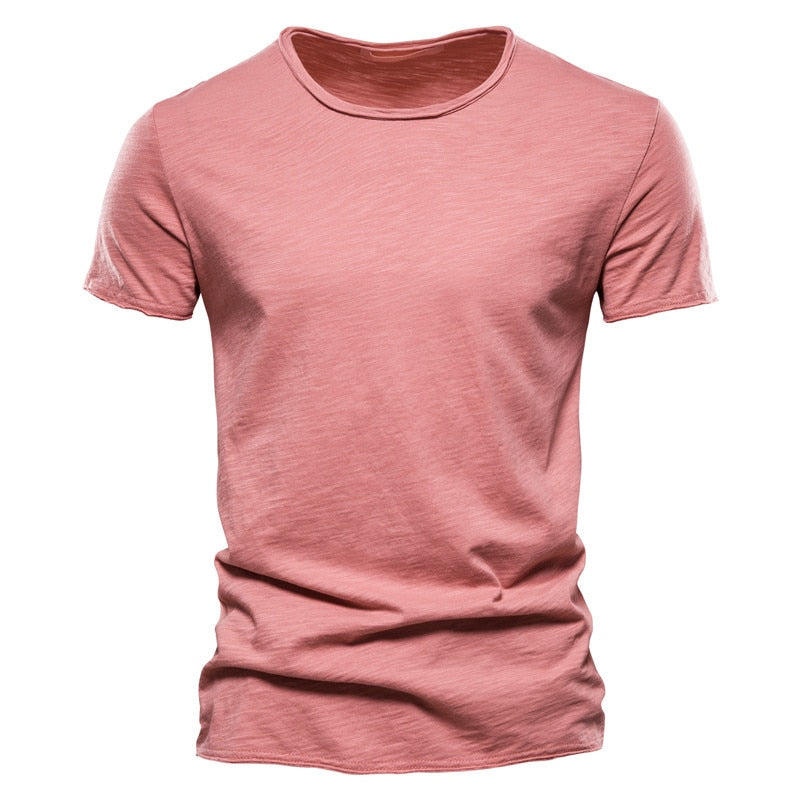 Men's 100% Cotton T-shirt Casual Soft O-Neck Short Sleeve